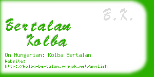 bertalan kolba business card